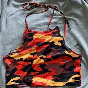 SHEIN CAMO HALTER TOP